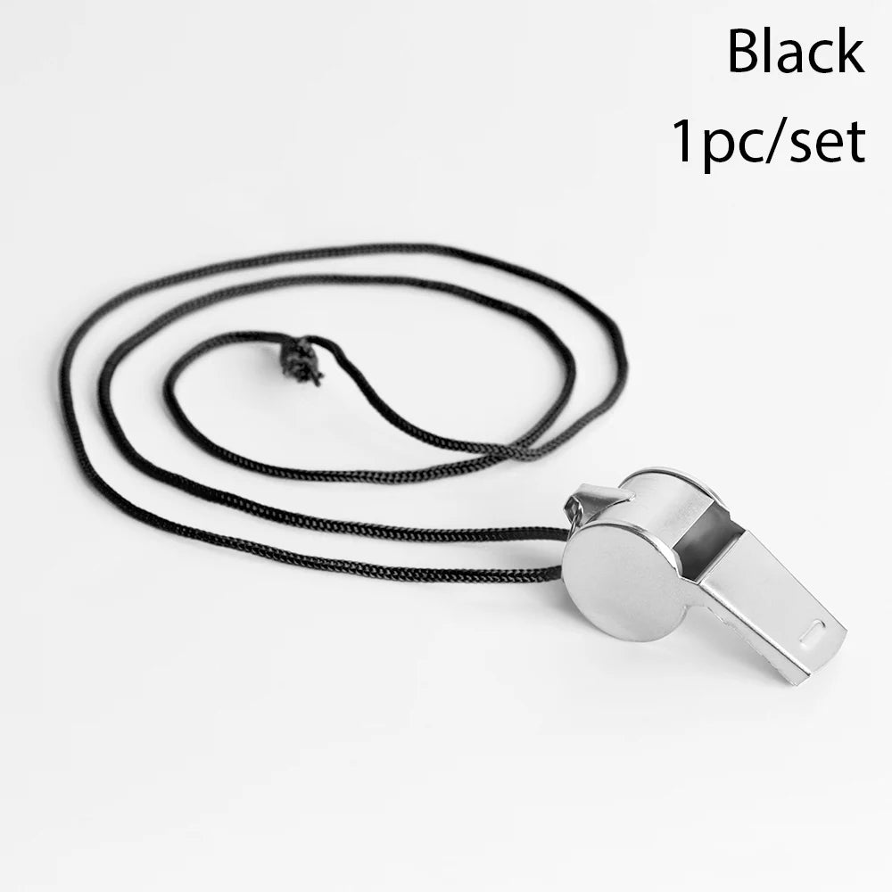 Stainless Steel Sports Whistle with Rope