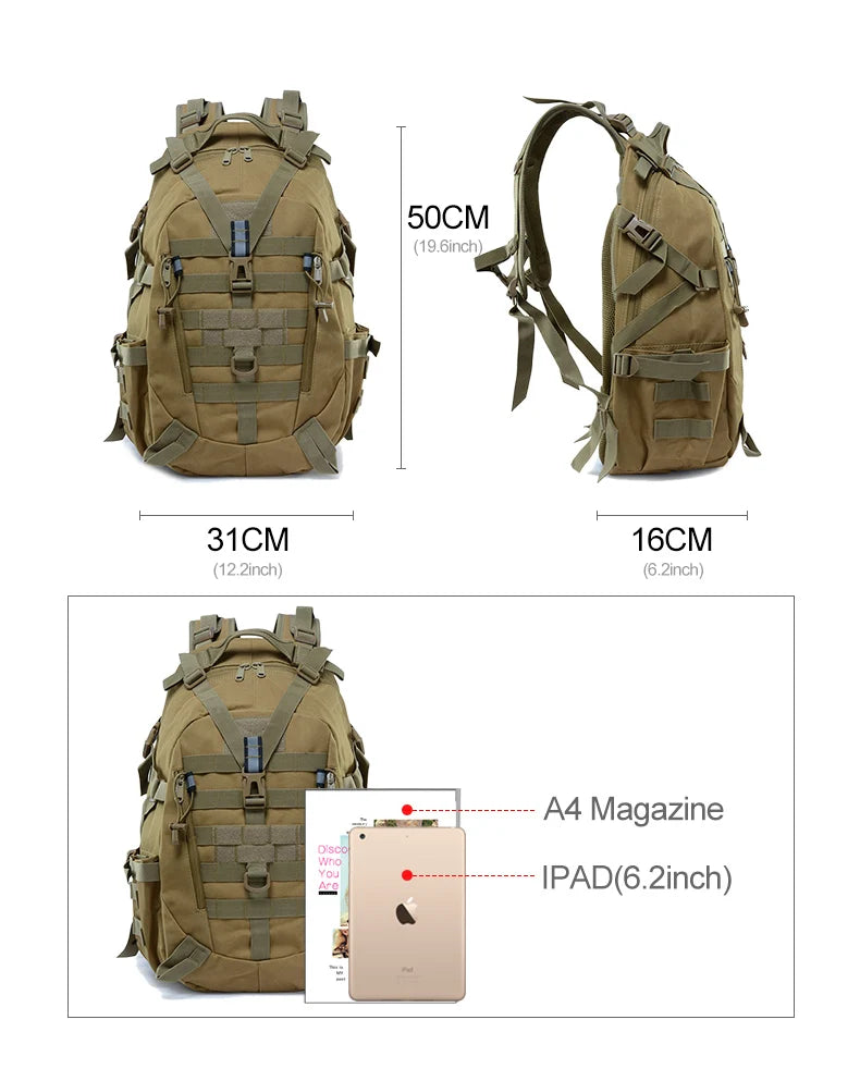 40L Tactical Molle Camping Backpack