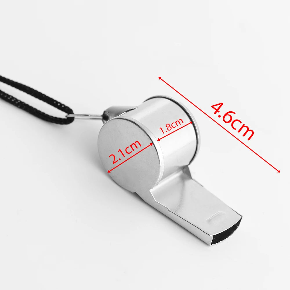 Stainless Steel Sports Whistle with Rope