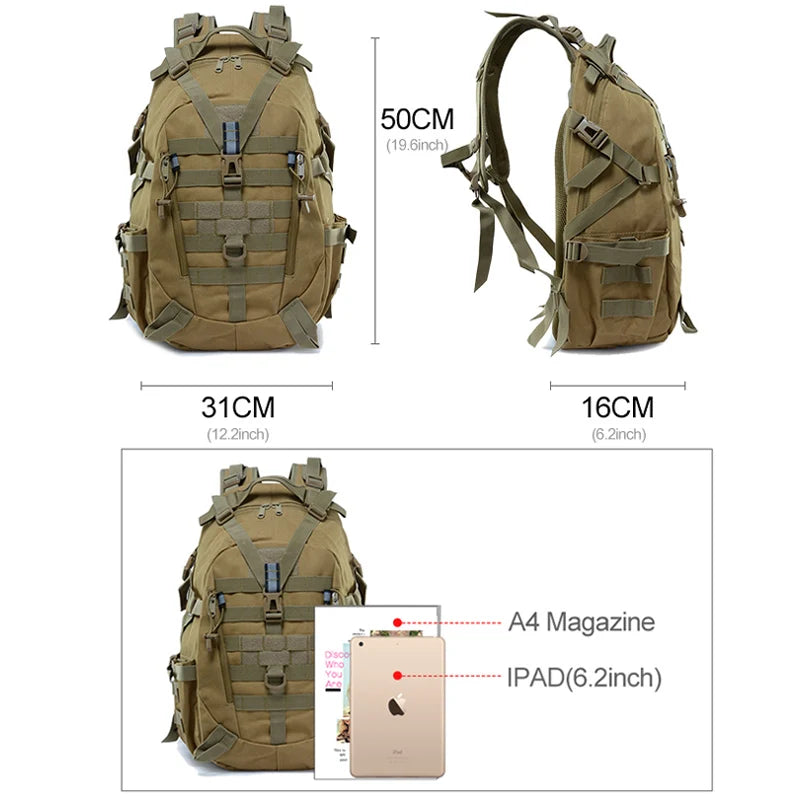 40L Tactical Molle Camping Backpack