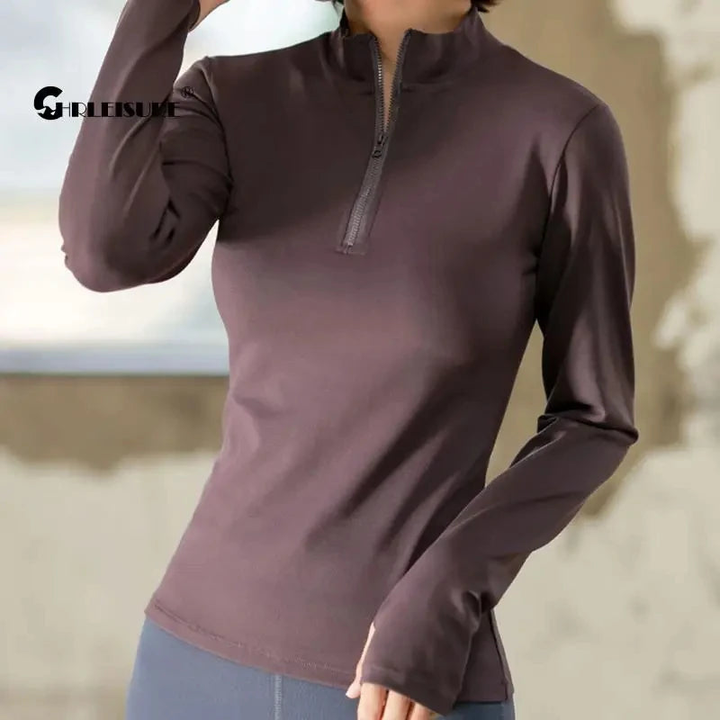 CHRLEISURE Long Sleeve Yoga Top Shirts