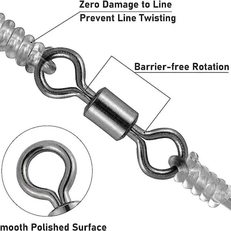 50/100pcs Bearing Swivel Fishing Connector