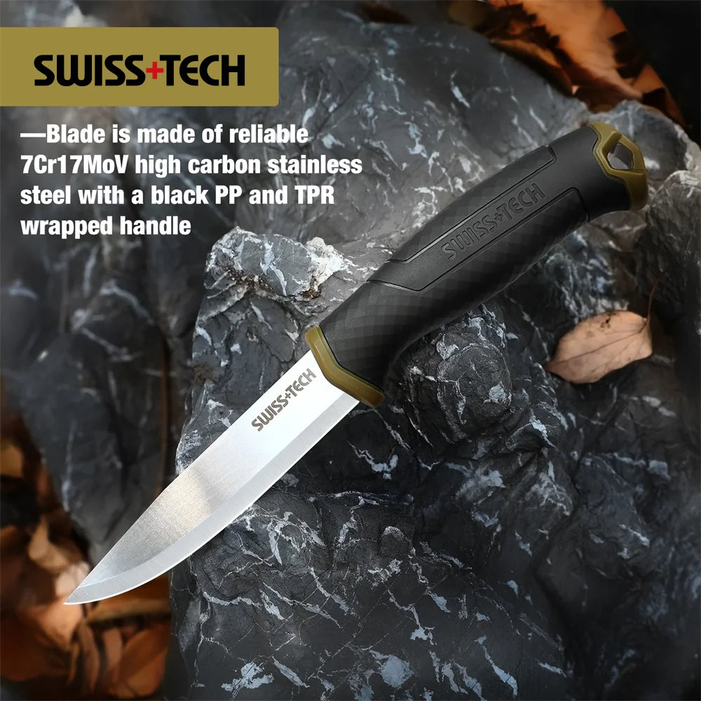 SWISS TECH Fixed Blade Survival Knife