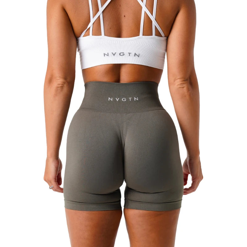 Spandex Solid Seamless Shorts