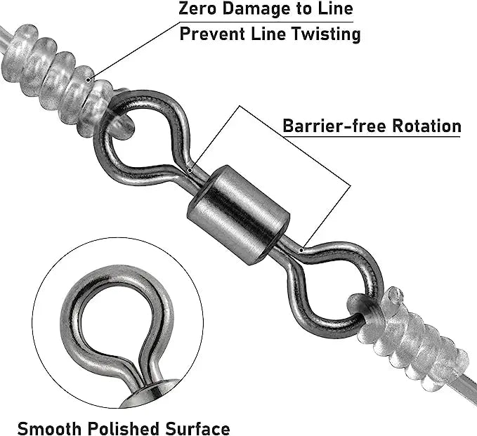 50/100pcs Bearing Swivel Fishing Connector