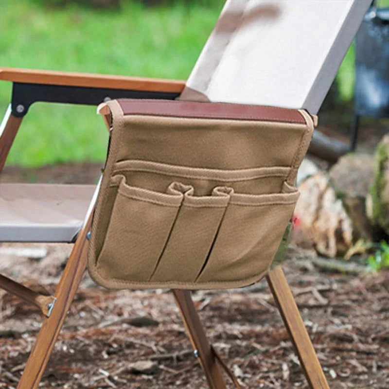 Outdoor Camping Chair Armrest Storage Bags