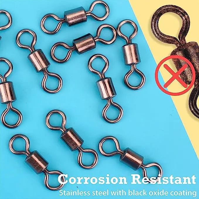 50/100pcs Bearing Swivel Fishing Connector