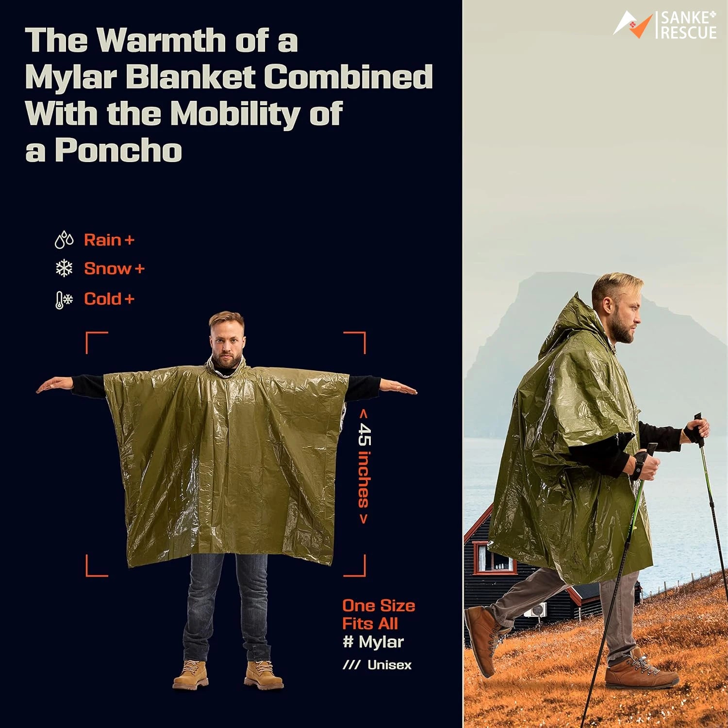 Emergency Waterproof Raincoat Poncho