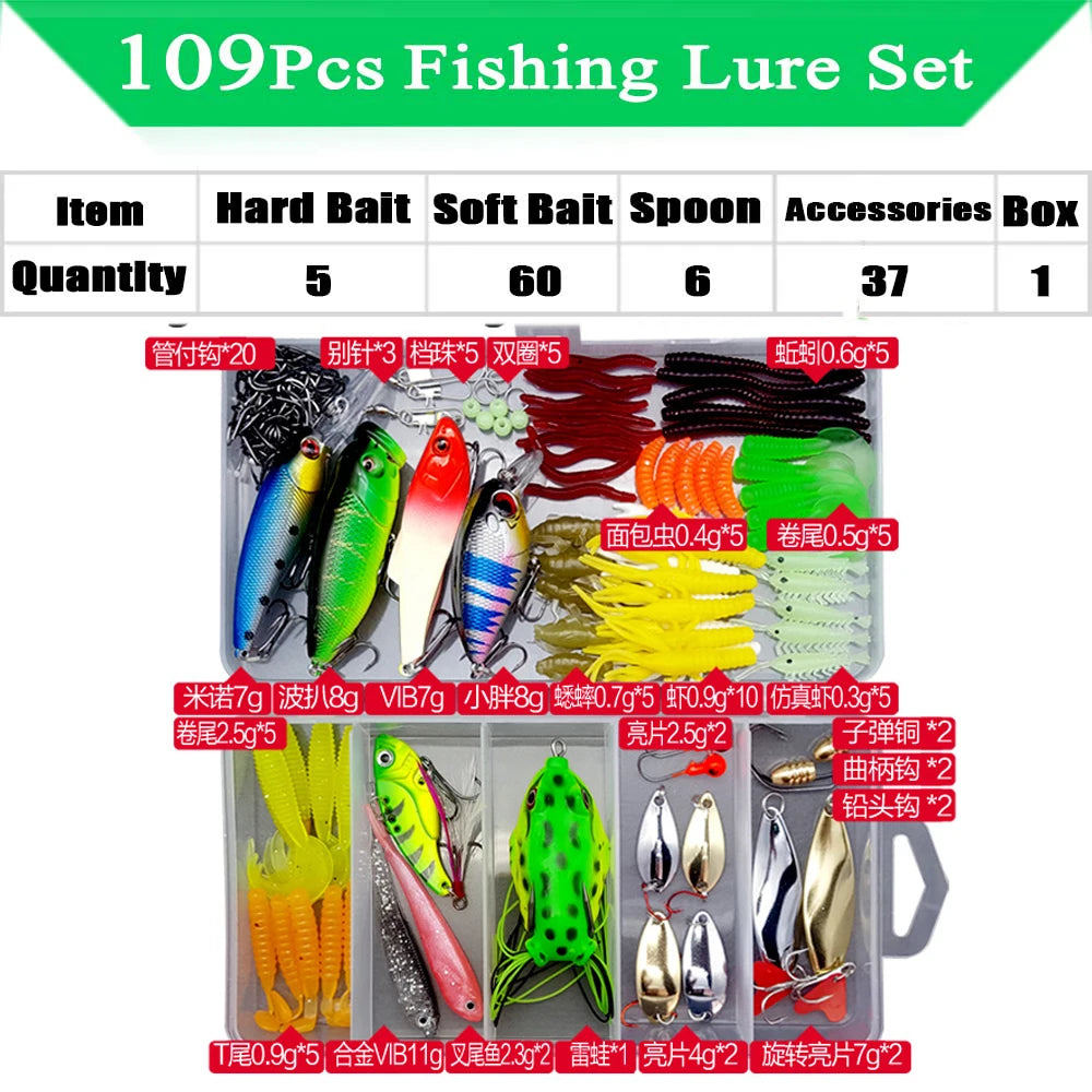 Fishing Lure Kit – Soft and Hard Bait Set