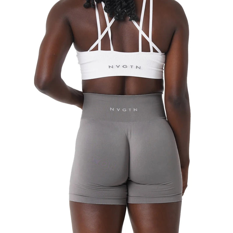 Spandex Solid Seamless Shorts