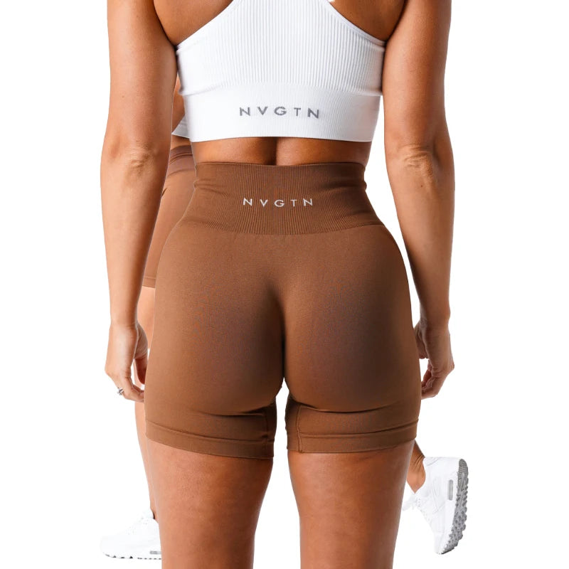 Spandex Solid Seamless Shorts