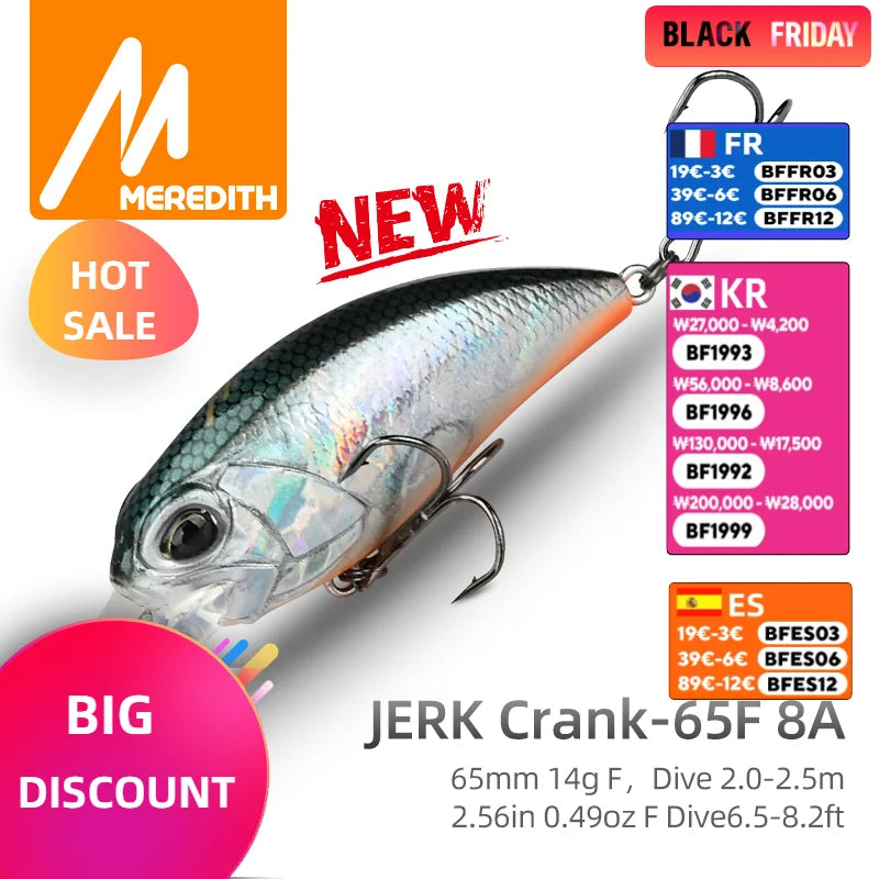 MEREDITH JERK CRANK M65 Floating Fishing Lure