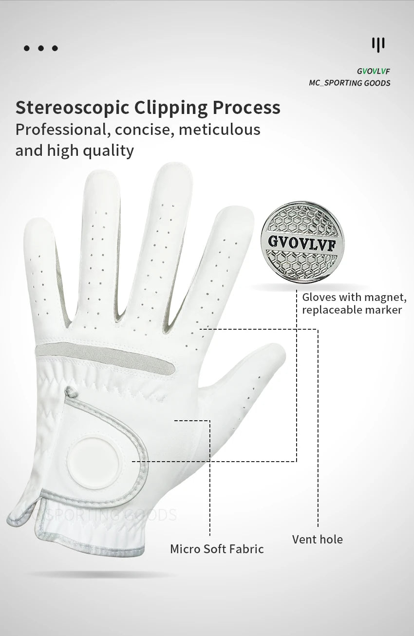 Golf Glove with Magnetic Marker