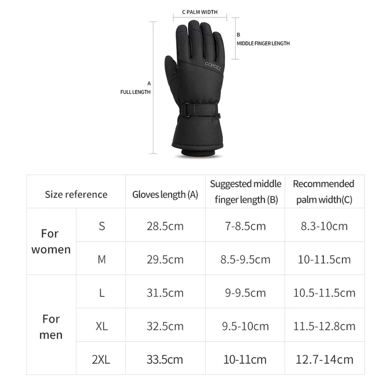 Copozz Men's Winter Ski Gloves