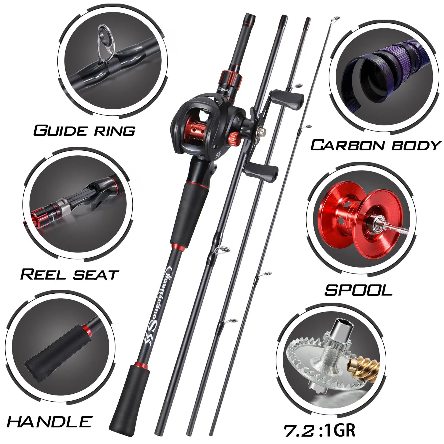 Sougayilang Fishing Rod and Reel Combo