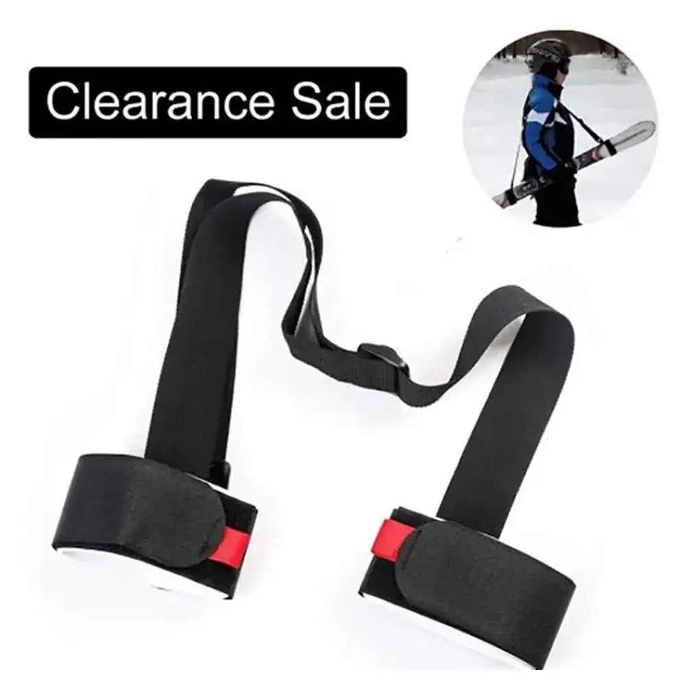 Black Nylon Adjustable Ski Handle Strap Bag