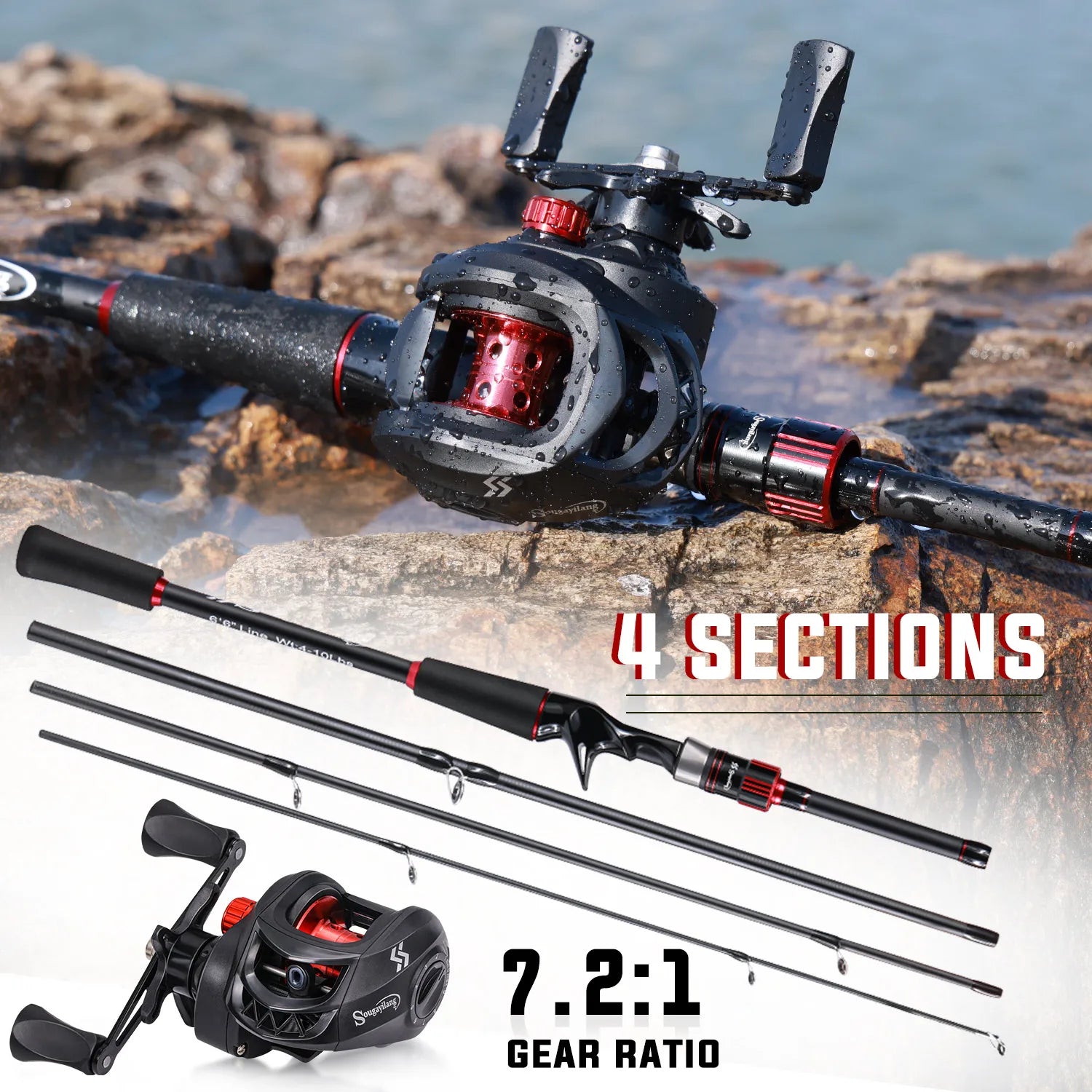 Sougayilang Fishing Rod and Reel Combo