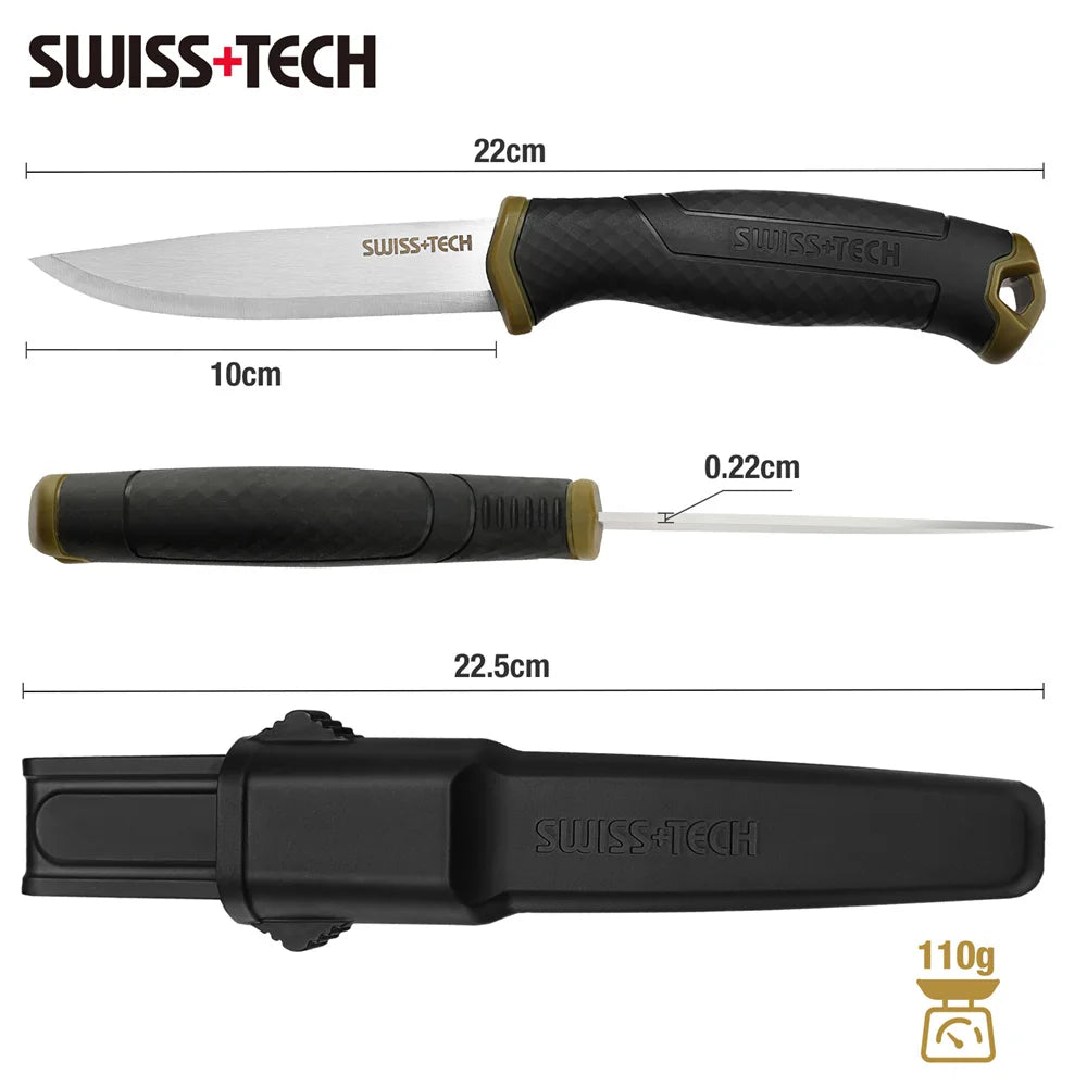 SWISS TECH Fixed Blade Survival Knife