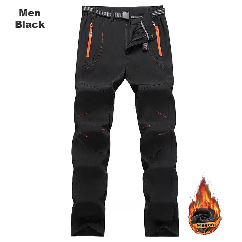 LNGXO Thick Warm Fleece Hiking Pants for Men