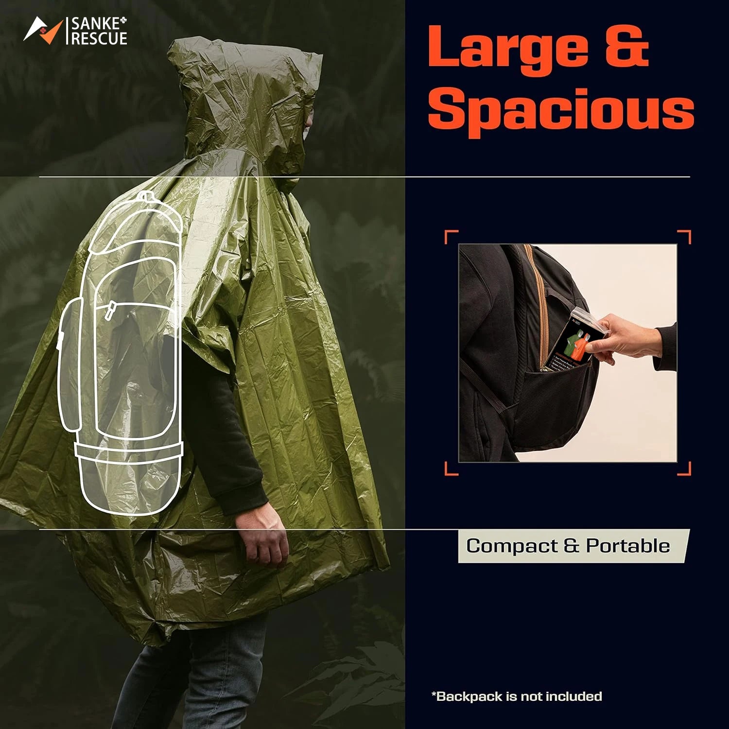 Emergency Waterproof Raincoat Poncho