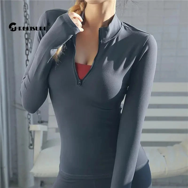 CHRLEISURE Long Sleeve Yoga Top Shirts