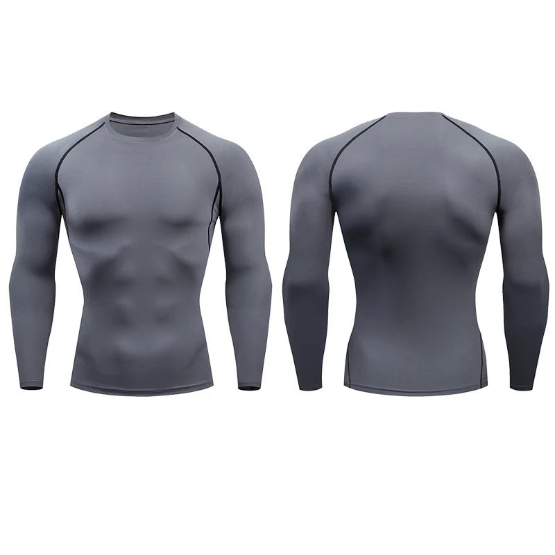 Men's Compression Running T-Shirt - Long Sleeve