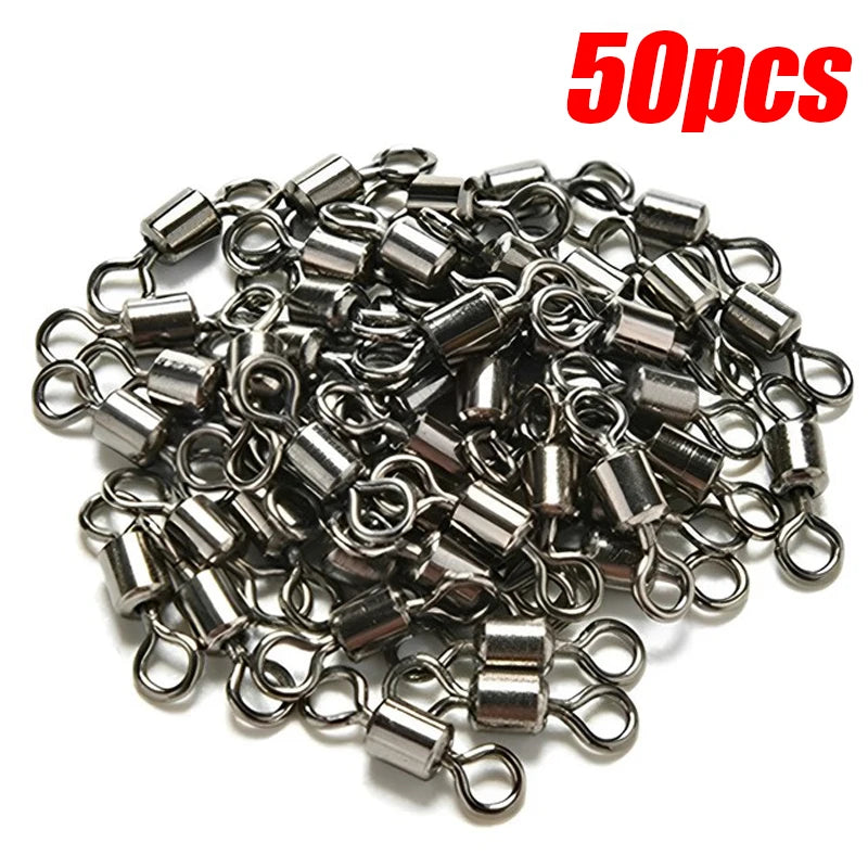 50/100pcs Bearing Swivel Fishing Connector