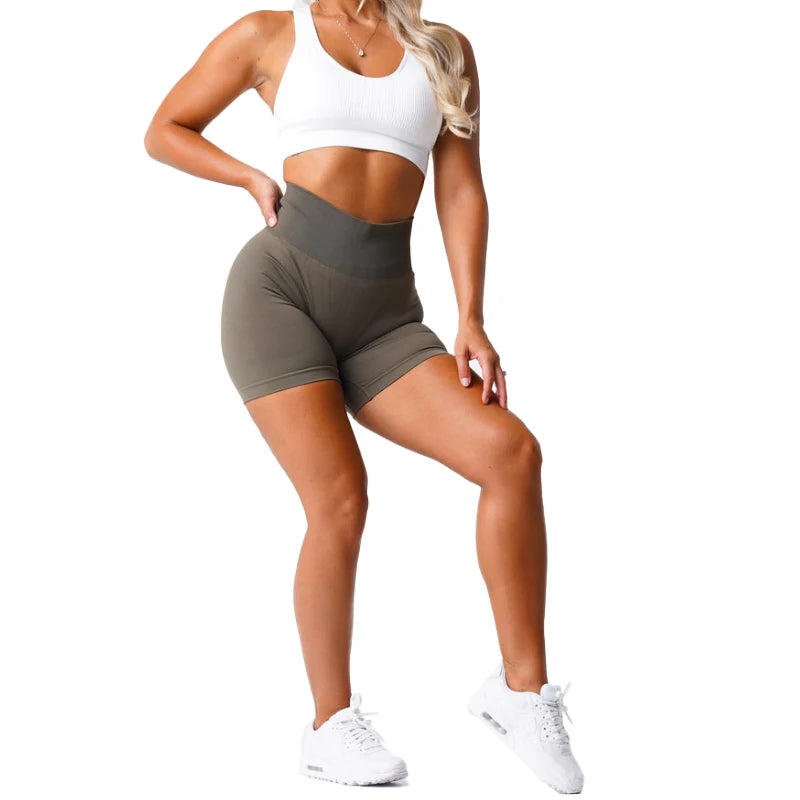 Spandex Solid Seamless Shorts