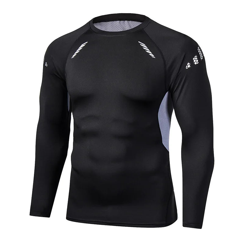 Men's Compression Running T-Shirt - Long Sleeve