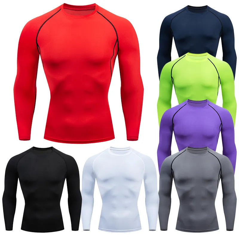 Men's Compression Running T-Shirt - Long Sleeve