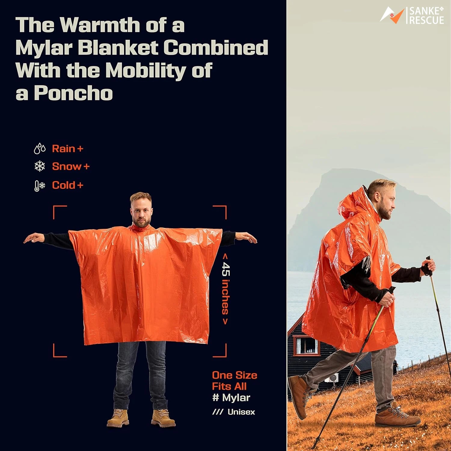 Emergency Waterproof Raincoat Poncho