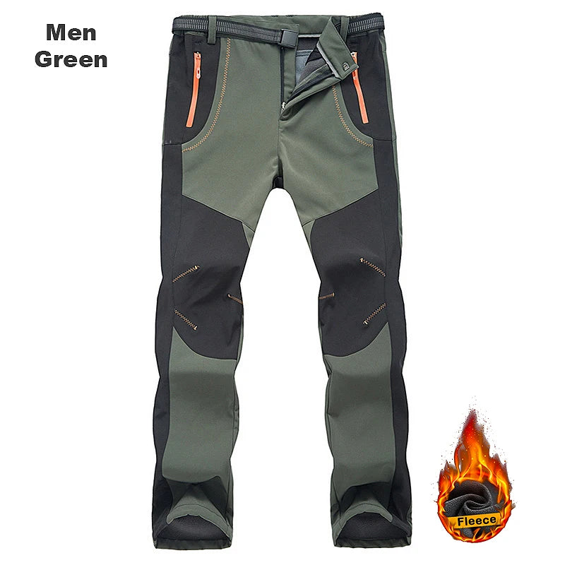 LNGXO Thick Warm Fleece Hiking Pants for Men