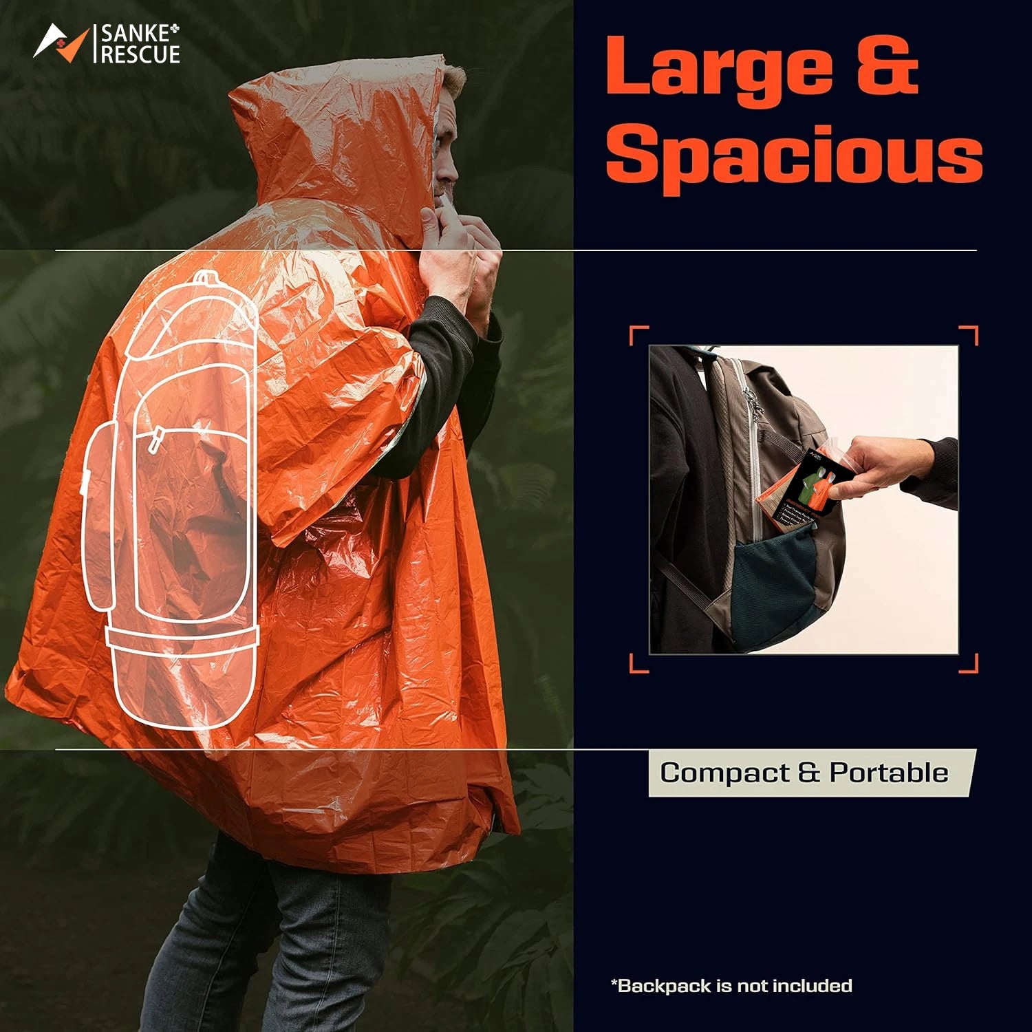 Emergency Waterproof Raincoat Poncho