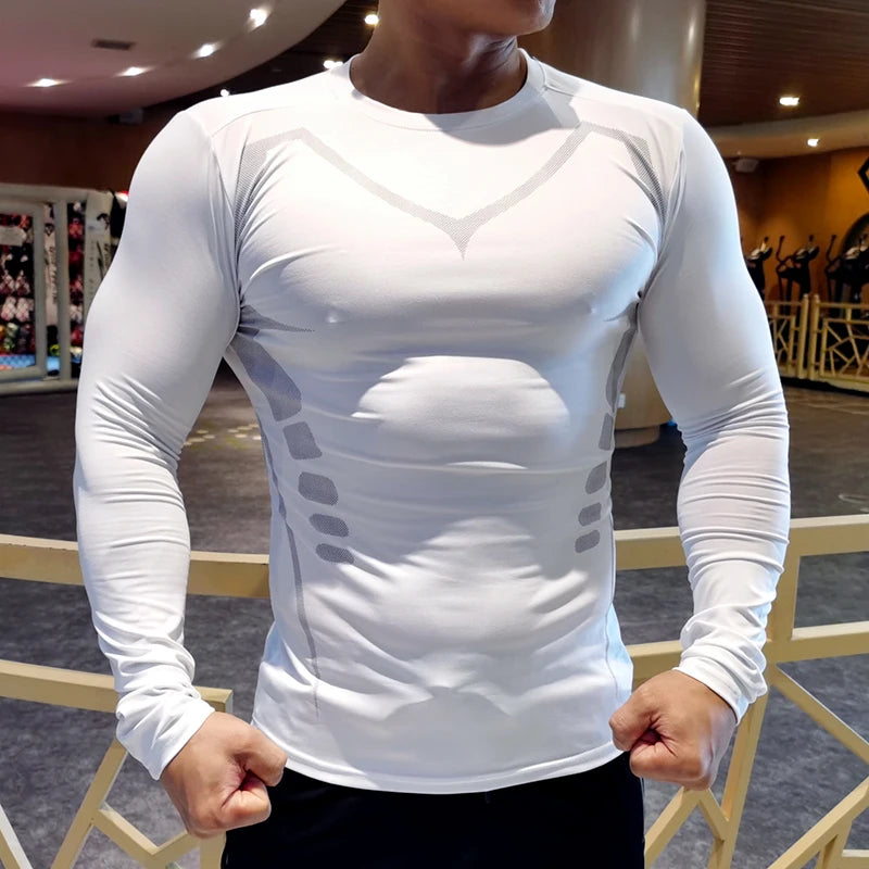 Men's Compression Running T-Shirt - Long Sleeve