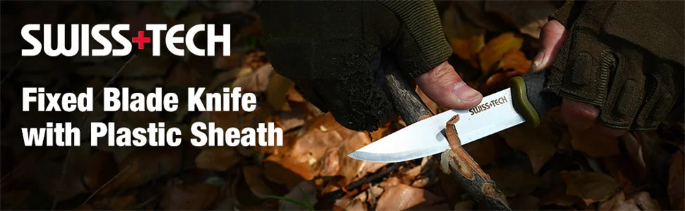 SWISS TECH Fixed Blade Survival Knife