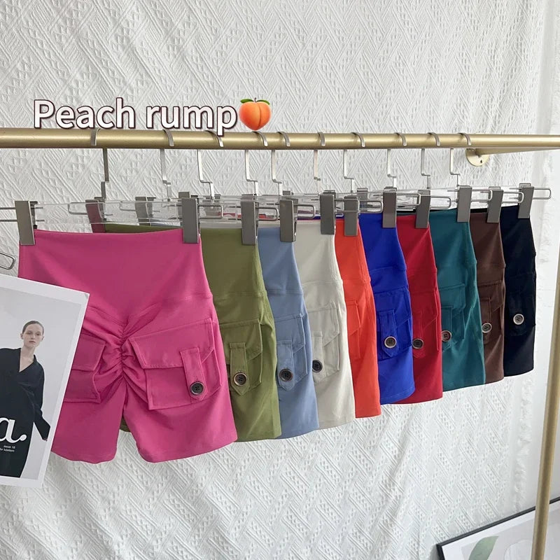 High Waist Peach Butt Sport With Pocket Yoga Shorts