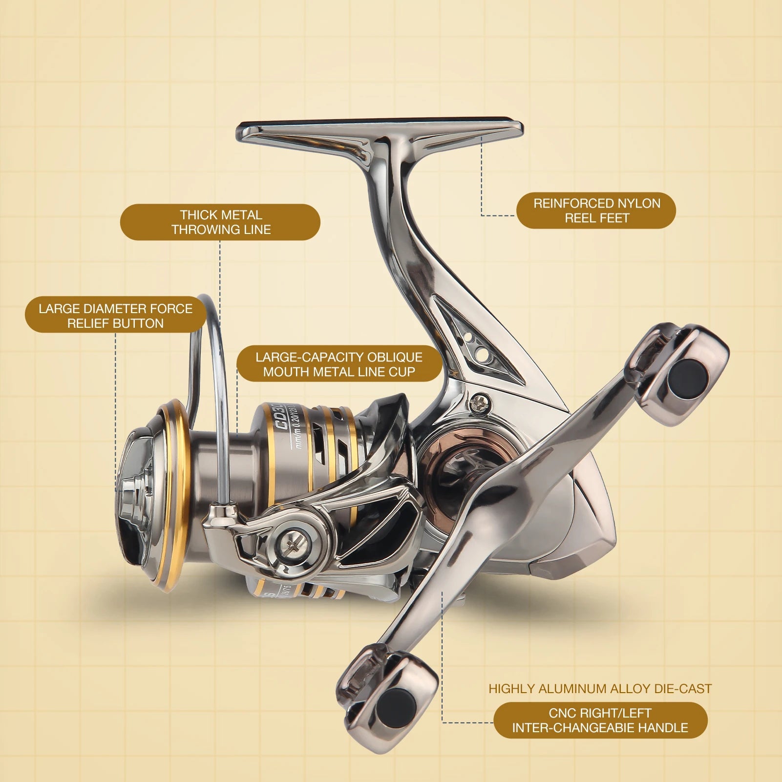 HAUT TON CD Spinning Fishing Reel