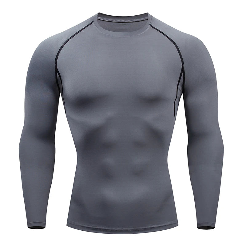 Men's Compression Running T-Shirt - Long Sleeve